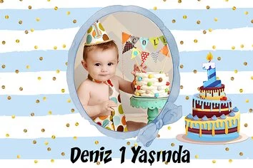 1 Yaş Pasta Temalı Erkek Parti Konsept
