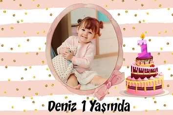 1 Yaş Pasta Temalı Kız Parti Konsept