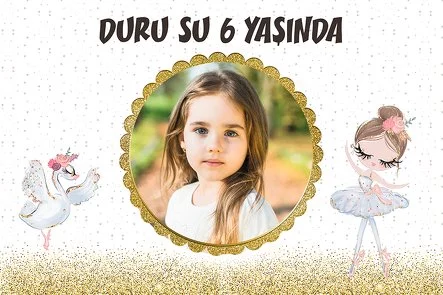Balerin ve Kuğu Temalı Doğum Günü Konsept