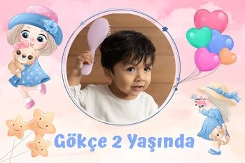 Balonlu Kız Çocuk Temalı Doğum Günü Konsepti