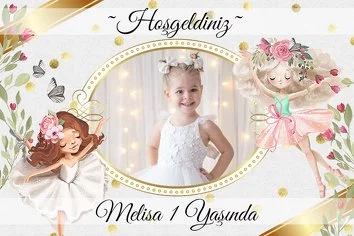 Çiçekli Balerin Temalı Doğum Günü Konsepti