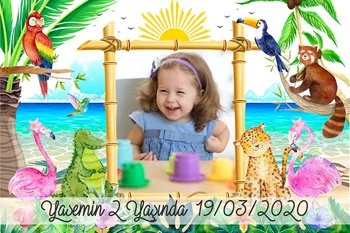 Çiçekli Flamingo Temalı Doğum Günü Konsept