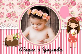 Çiçekli Sevimli Kız Temalı Doğum Günü Konsepti