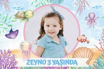 Denizaltı ile Pembe Çerçeve Temalı Parti Konsept