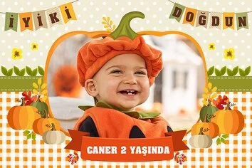 Ekose ve Puantiyeli Balkabağı Temalı Parti Konsept