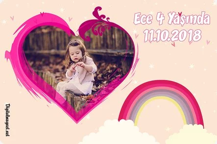 Gökkuşağı ve Kalp Temalı Doğum Günü Konsepti