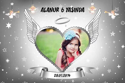 Gümüş Kalpli Melek Kanadı Temalı Parti Konsept