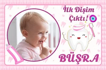 İlk Dişim Pembe Temalı Diş Buğdayı Parti Konsepti