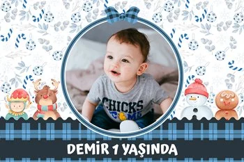 Kardan Adam ile Mavi Yılbaşı Temalı Doğum Günü Konsept