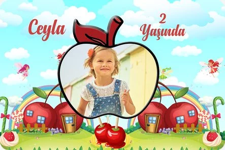 Kiraz Çerçeveli Temalı Doğum Günü Konsepti