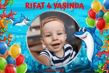 Köpek Balığı Okyanusta Temalı Parti Konsept