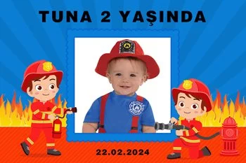 Küçük İtfaiyeci Temalı Doğum Günü Parti Konsepti