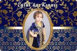 Lacivert Gold Kına Temalı Süsler