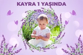 Lavanta Çerçeve ile Lila Fon Temalı Parti Konsept