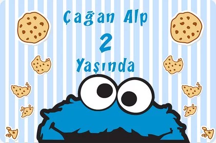 Mavi Beyaz Kurabiye Canavarı Temalı Doğum Günü Konsept