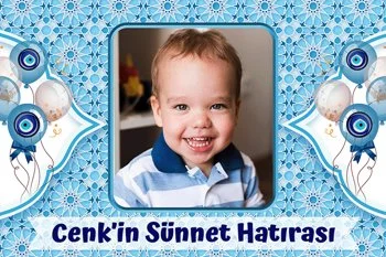 Nazar Boncuklu Balonlar ile Kündekari Fonda Sünnet Temalı Konsept