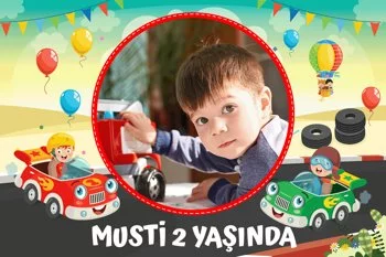 Neşeli Arabalar Temalı Doğum Günü Konsepti