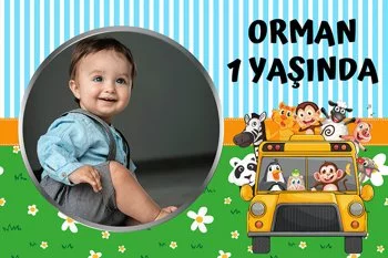 Otobüste Sevimli Hayvanlar Temalı Parti Konsept