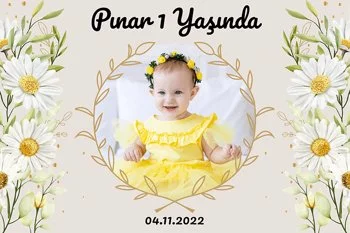 Papatya ile Yaprak Çerçeve Temalı Parti Konsept