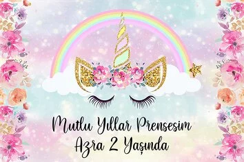 Pembe Çiçekler ve Unicorn Temalı Parti Konsept