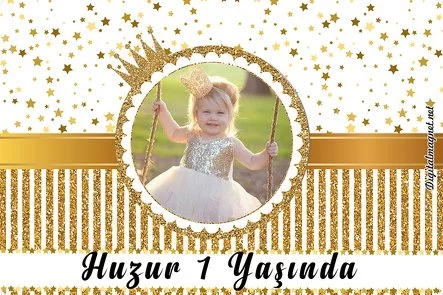 Prenses Taç Gold Temalı Doğum Günü Konsepti