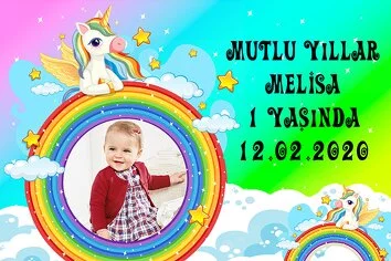 Renkli Gökkuşağı ve Unicorn Temalı Parti Konsept