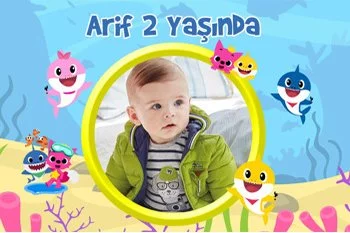 Sevimli Köpek Balığı Temalı Doğum Günü Konsept