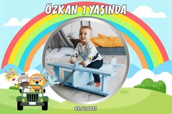 Sevimli Safari Hayvanları ile Gökkuşağı Temalı Parti Konsept