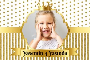 Simli Beyaz Puantiye ile Gold Çerçeve Temalı Parti Konsept