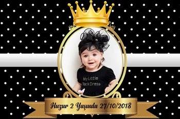 Siyah Beyaz Gold Çerçeveli Doğum Günü Parti Konsepti