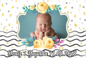 Siyah Beyaz ve Sarı Çiçek Temalı Doğum Günü Konsepti