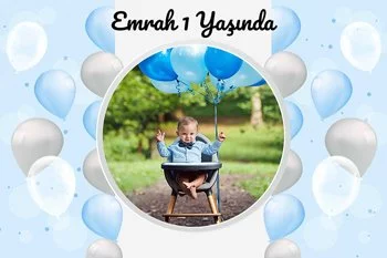 Soft Mavi ve Gümüş Balonlar Temalı Parti Konsept