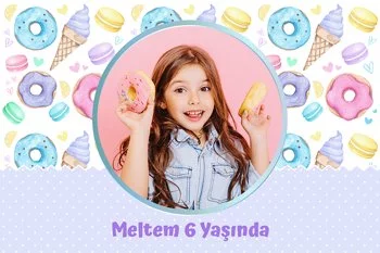 Soft Renklerle Donut Macaron ile Dondurma Temalı Parti Konsept