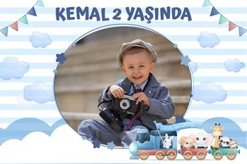 Tren ile Sevimli Hayvanlar Temalı Doğum Günü Konsepti