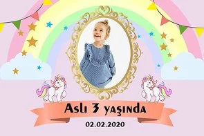 Unicorn ve Gökkuşağı Temalı Parti Konsept