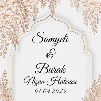 Yapraklar ile Gold Mihrap Çerçeve Temalı Konsept