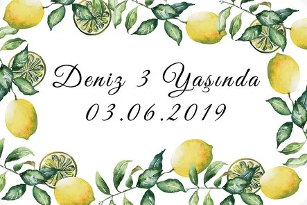 Yeşil Yapraklı Limon Temalı Doğum Günü Parti Konsept