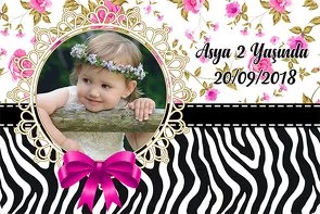 Zebra ve Çiçek Desenli Doğum Günü Konsepti