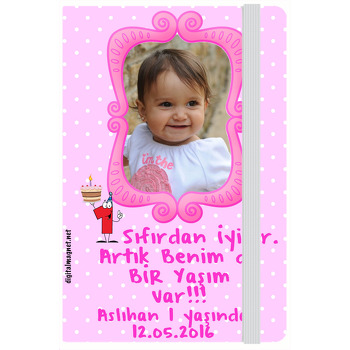 1 Yaş Doğum Günü Kişiye Anı Özel Defter Kız