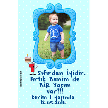 1 Yaş Doğum Günü Plastik Magnet Erkek