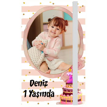 1 Yaş Pasta Temalı Doğum Günü Anı Defteri