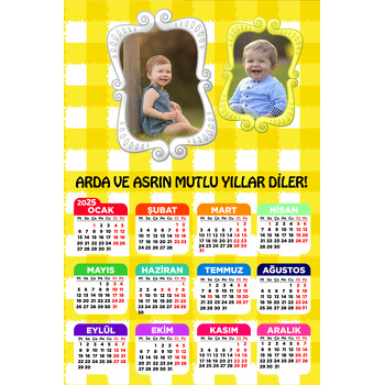 2 Resim Çerçeveli Takvim Magnet
