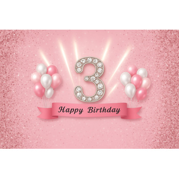 3 Yaş Simli Yaş Günü Poster