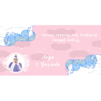 Unicorn Temalı Hediye Paket Başlığı