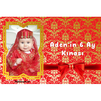 6 Ay Kınası Gold Kırmızı Temalı Magnet