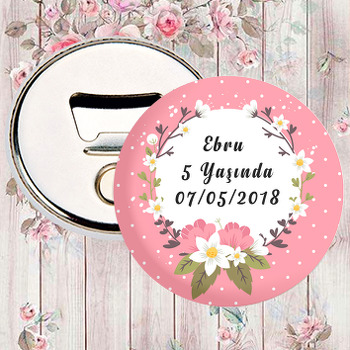 Pembe Çiçek Temalı Magnet Açacak