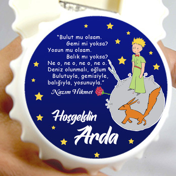 Küçük Prens ile Nazım Hikmet Şiir Temalı Kapak Şekilli Magnet Açacak
