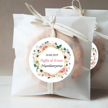 Toz Pembe Güller Temalı Söz Nişan Nikah Sticker