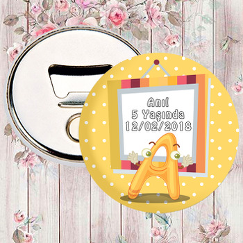 Kişiye Özel A Harfi Temalı Magnet Açacak