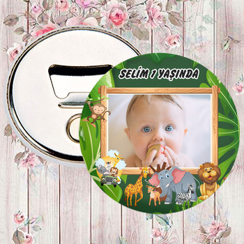 Safari Temalı Resimli Magnet Açacak